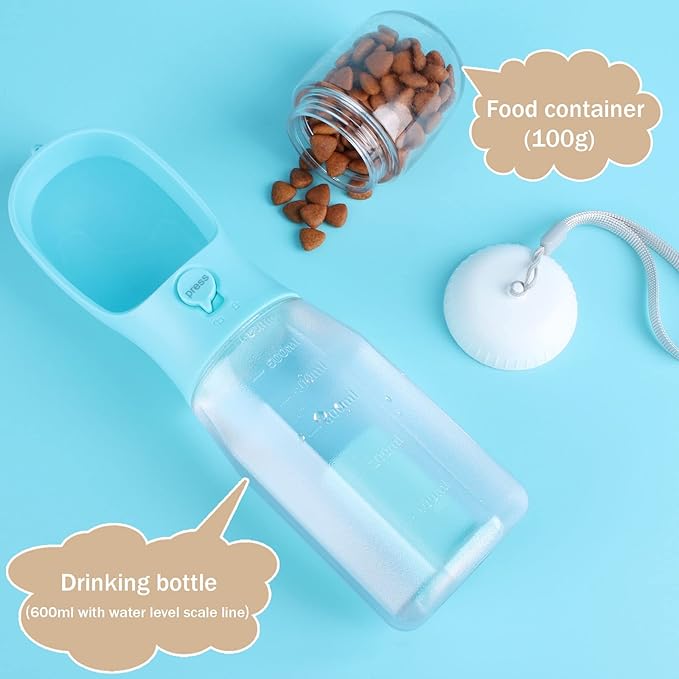 Bottiglia per Animali Domestici con Dispenser per Cibo
