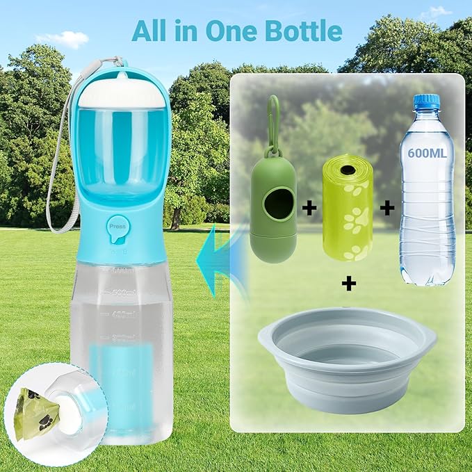 Bottiglia per Animali Domestici con Dispenser per Cibo